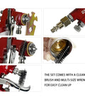 Pro Grade Siphon Feed Paint Sprayer With Red Handle And 34 Oz Cup, 1.8mm Nozzle With Cleaning Tools, DIY Use