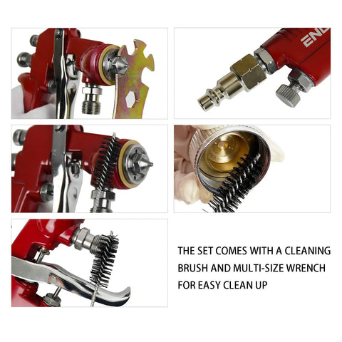 Pro Grade Siphon Feed Paint Sprayer With Red Handle And 34 Oz Cup, 1.8mm Nozzle With Cleaning Tools, DIY Use