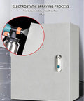 Built Tough Ev Charger Enclosure With Rear Vented Cooling And Complete Weather Rain Hood To Shield Ya Electric Vehicle Station showing electrostatic spray finish.