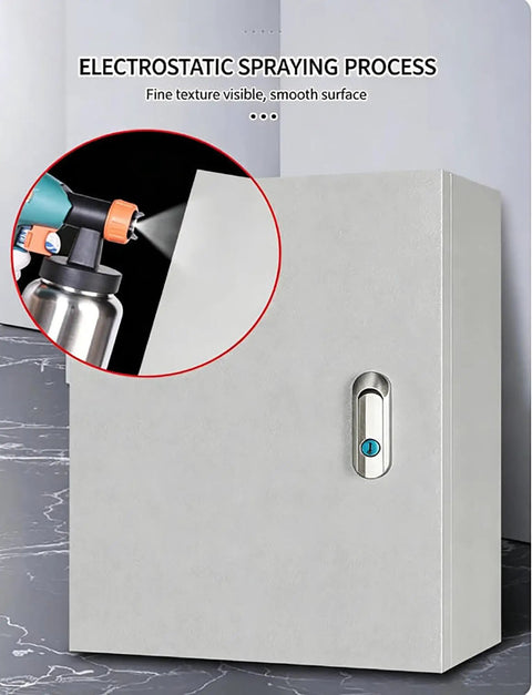 Built Tough Ev Charger Enclosure With Rear Vented Cooling And Complete Weather Rain Hood To Shield Ya Electric Vehicle Station showing electrostatic spray finish.