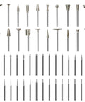 Stone carving diamond burr bit set, 50-piece with 1/8 in shanks for Dremel rotary tools
