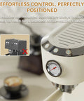 Home Barista Espresso Machine Generating Solid 20 Bar Pressure, Instant Heat Activation, adjustable steam wand controls.
