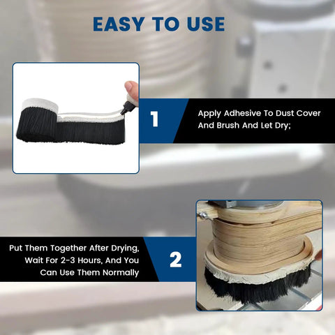 CNC Vacuum Brush Beefy Nylon Dust Shoe For CNC Router And Milling Machines 1m By 70mm Black Dust Cover Attachment in use