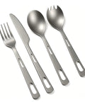 Titanium Utensil Set With Knife Fork Spoon And Salad Fork For Everyday Meals No Chipping No Paint Rust Proof Unpainted Safe Cutlery Built To Last