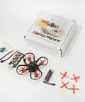 Nano Hawk FPV 65mm Tiny Indoor Outdoor Micro Whoop Drone with accessories and packaging box.