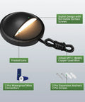 Close-up of 12 Pack Low Voltage LED Deck Lights For Outdoor Steps And Landscape, with frosted lens and wiring accessories