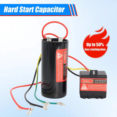 Hard Start Kit For 3.5 To 5 Ton Air Conditioners, Fast And Reliable Compressor Startup, includes capacitor and relay