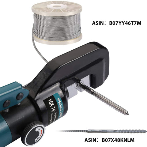 Hydraulic Crimping Tool With Nine Hardened Dies For Stainless Steel Cable Railing, crimping cable with spool and tool details