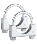 Heavy Duty 2 Inch U Bolt Clamps Saddle Type Anti Corrosion Muffler Clamps 2 Pack For Exhaust System Inlet And Outlet Fits 50 To 56 mm Inner Diameter Stainless Steel