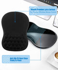 Ergonomic Mouse Pad With Wrist Rest For All Day Comfort, Slope Design Memory Foam Support, Smooth Lycra Surface, Non Slip PU Base