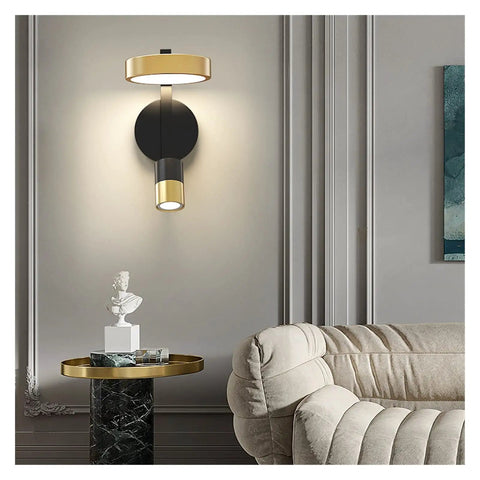 Straight Up Reliable Nordic Led Wall Sconce With Eye Friendly Glare Free Illumination And Seamless Three Color Adjustments For Bedroom Bedside And Hallway Vibes mounted above a decorative table.