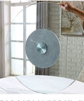 Round Glass Turntable With Aluminum Base For Dining Table Setup Smooth Bearings And Quiet Spin 9mm Clear Tempered Glass 70cm