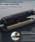 Heavy Duty Vacuum Sealer With 80Kpa Dual Pump, Dry And Moist Food Sealing, visible 12mm wide heating strip for home kitchen