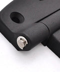Close-up of Heavy Duty Black Plastic Door Hinges For Barn Shed Gates Square And T Hinges Tough Gate Hardware