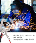 Heavy Duty C Clamp Locking Pliers With 270 Degree Rotatable Jaws For Welding Projects Chrome Steel Construction for holding pipes.
