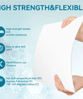 Hands bending 3 Pack White Plastic Sheets 12x12 Inches 0.08 Inch Thick Flexible High Tensile PP Plastic Panels.
