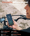 Electric Fat Tire Bike For Adults And Teens With GPS Location, 16 Inch Wheels, 1500W Brushless Motor, 65Nm Peak Torque, Reaches Up To 20 MPH, Handles 30 Percent Grades On Urban Streets And Rugged Trails, handlebar display and phone charging