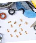 Pro Grade 25 Piece Hydraulic Grease Fittings Kit with Locking Clamp and Industrial Caps and Couplers Angled Nozzles.