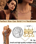 Layering Necklace Clasp That Keeps Your Chains From Tangling, Magnetic Connector in 18K Gold and Silver Tone, shown with necklaces