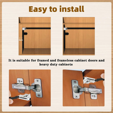 Installation guide for 25 Pack Soft Close Cabinet Door Dampers For Framed Or Frameless Cupboards With Hidden Self Closing Hinges.