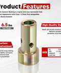 Cat 1 Quick Hitch Adapter Bushings Set With 4 Sleeves And 8 Lynch Pins For 3 Point Tractor Hitches Heavy Duty Zinc Plated Steel Rust Resistant Easy Install Compatible With Category 1 Tractors. Galvanized steel bushing with precise dimensions and corrosion resistance specs.