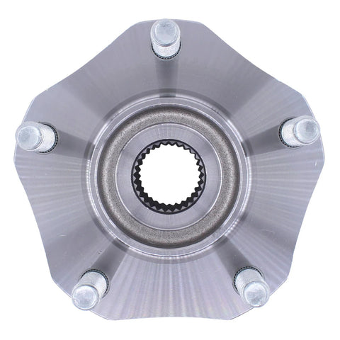 Front view of Front Wheel Bearing Hub Assembly For Nissan Rogue 2.5L 2014-2019 With 4 Bolt Square Flange Durable Replacement