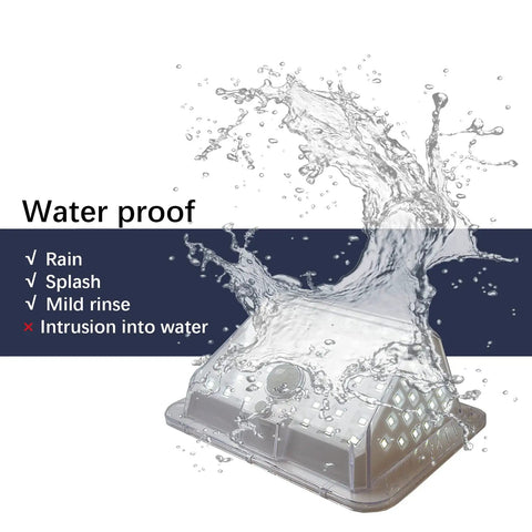Pack Of 4 Solar Motion Sensor Lights For Outdoor Walls And Doors, Waterproof LED light showcasing water resistance features.