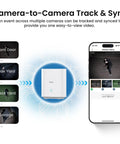 Diagram showing tracking feature of Solar Powered Wireless Outdoor Security Camera Kit, 2 Camera System With 2K QHD Video on a phone app