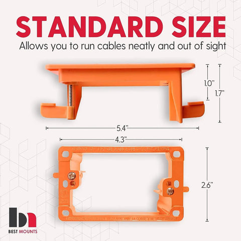 Two Pack Wall Plate Cable Pass Through With Bracket In Wall Cable Management Kit bracket dimensions and standard size