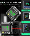 Dead Accurate Digital Angle Finder Measuring Tool With Heavy Duty Magnetic Back And Large Lcd Numbers For Woodworking Metalworking And Masonry Diy Builds, showing LCD display and dual laser lines.