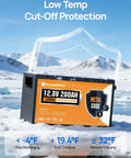 Beefed Up 12V 280Ah LiFePO4 Battery With Metal Case Bluetooth Low Temp Protection Built In 200A BMS on icy landscape