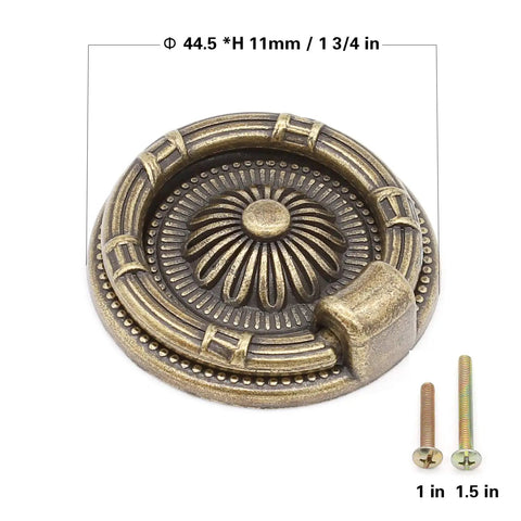 Heavy Duty Vintage Cup Pull Handles For Kitchen Cabinets And Furniture, Solid Cast Zinc Oil Rubbed Bronze Drawer Knobs, 44.5mm size.
