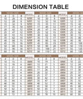 Dimension table for Hella Smooth Full Zirconia Ceramic Deep Groove Ball Bearing 6307 ZrO2 Non Metallic Precision Unit.