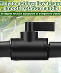 3/8 Inch Ball Valve Barbed Shut Off Valve with 2 Way Hose Barb for sprayer, drip irrigation, and aquariums shown in use