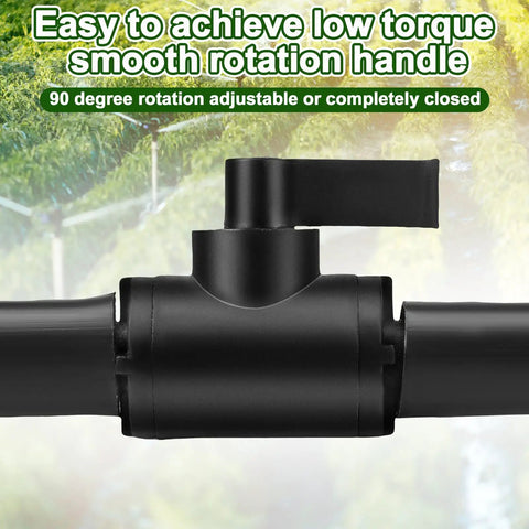 3/8 Inch Ball Valve Barbed Shut Off Valve with 2 Way Hose Barb for sprayer, drip irrigation, and aquariums shown in use