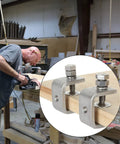 8 Pack 1 Inch C Clamp Set holding wood in workshop, heavy duty 304 stainless steel tiger clamps with I Beam design, range 16-25mm