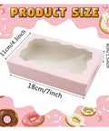 20 Pcs Kraft Paper Gift Boxes With Window dimensions 18cm x 11cm x 4cm shown