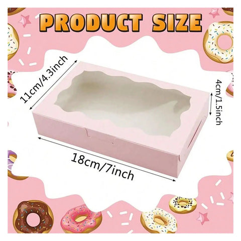 20 Pcs Kraft Paper Gift Boxes With Window dimensions 18cm x 11cm x 4cm shown