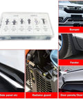 100Pcs Box Set Bumper And Fender Liner Clips Kit With 6 Sizes Push Type Retainer Fasteners for Ford vehicle repair