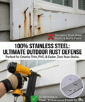 Heavy Duty 18 Gauge Stainless Steel Brad Nails 2 Inch 1000 Count Rust Proof Nail Gun Fasteners For Pneumatic And Electric Brad Nailer Guns in use for outdoor trim.