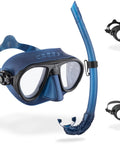 Calibro And Corsica Dive Mask Set In Blue, Pro Grade Italian Craft For Freediving And Scuba, Two High End Masks With Fog Stop System