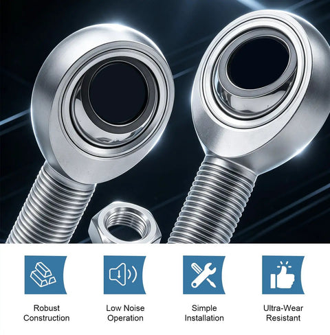 Heavy Duty Five Eighth Inch Chromoly Heim Joint Rod End Kit With Left And Right Hand Threads Jam Nuts 0.625 Inch Panhard Rod Kit PTFE Kevlar Liner Built Tough For Steering Suspension Traction Bars And Sand Rails, chromoly rod ends with jam nut
