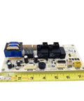 OEM Main Power Control Board Assembly For Washing Machines EBR60969206 Replacement Part with measuring tape showing dimensions.