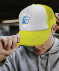 I Was Six Now Seven Vintage Dope Style Mens Trucker Hat Yellow Lightweight Polyester Cap With Anti Sweat Band Keeps You Cool While Running Hiking