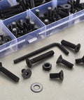 All Purpose Hex Socket Countersunk Screw Set Kit With Nuts, Washers And Allen Wrench - Heavy-Duty Pro Grade Carbon Steel M3-M8