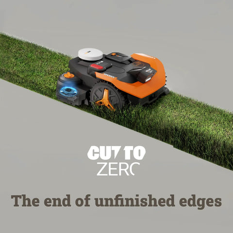 Landroid Vision Cloud Robot Lawn Mower With AI Obstacle Avoidance And RTK Cloud Navigation cutting grass along the edge