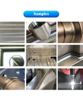 Samples of metal welds and fabrications showing smooth edges and precision from Pro Grade Rugged Robotic Welding Arm For Generator Shell Fabrication And Hella Stable Industrial Cnc Robot With Plug In Component Design For Heavy Duty Power Equipment Assembly Production Floors.