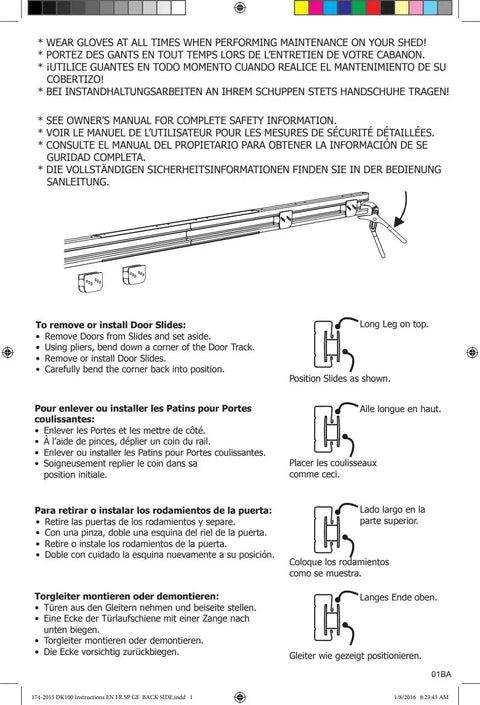 Installation guide for Door Tune Up Kit For Cabinet And Closet Doors With Four Lower Guides Four Door Slides Two Handles Eight 10B