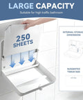 Wall Mounted Toilet Seat Cover Dispenser With No Drill Installation Half Fold Holder in use with 250 sheet capacity