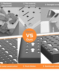 Comparison of 113 Piece Pegboard Wall Organizer Kit with others, highlighting all metal construction, thickness, and reinforced corners